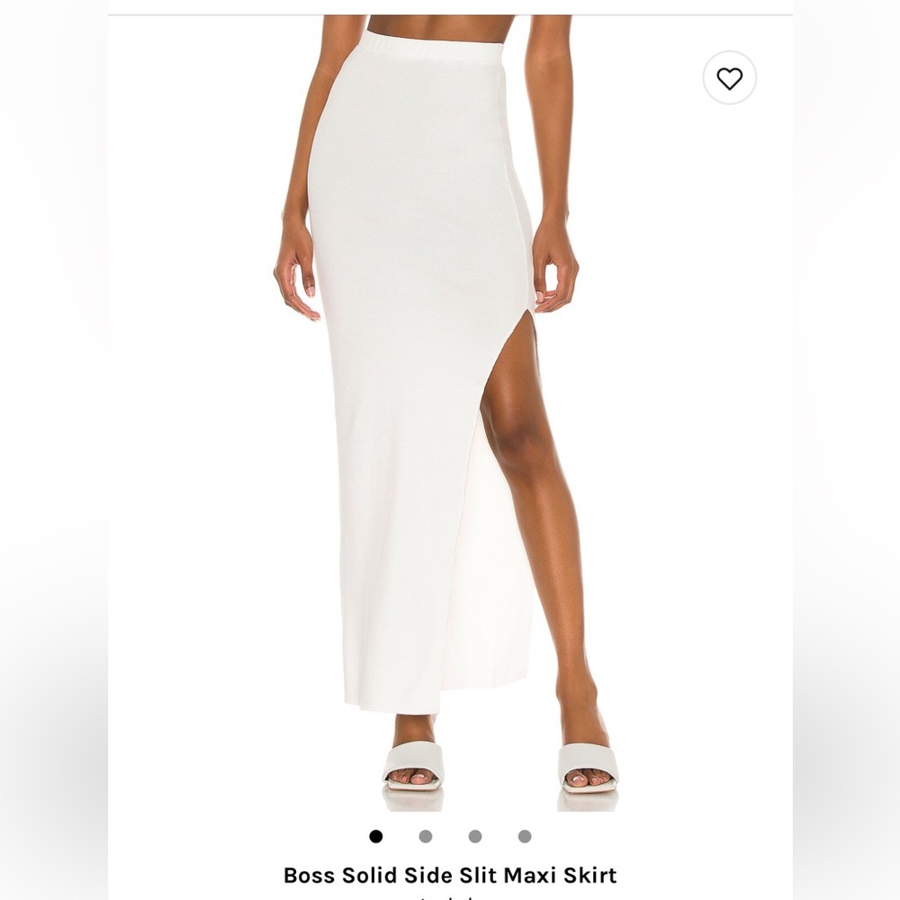 Never worn - purchased from Revolve - long white ribbed skirt with slit